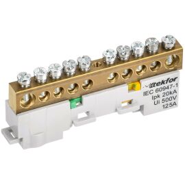 TEKFOR Шина PE "земля" неизолированная на универсальном держателе 8х12-10-Ж IEK