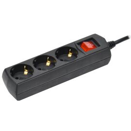 Удлинитель У03В 3 места с заземлением 5м 3х1мм2 10А/250В черный GENERICA