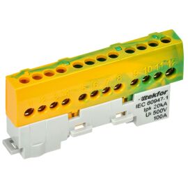 TEKFOR Шина PE "земля" изолированная на универсальном держателе 6х9-12-ЖЗ IEK