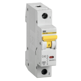 Выключатель автоматический ВА47-60M 1Р 40А 6кА х-ка С, IEK MVA31-1-040-C