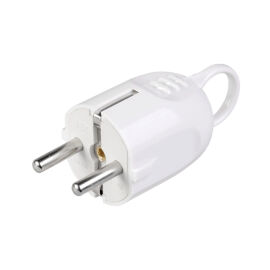 Вилка разборная угловая ВПу12-01-Ст, с з/к, с кольцом, 16А, белая, IEK EVP12-16-01-K01