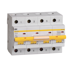 Выключатель автоматический ВА47-100 4Р 16А 10кА х-ка D, IEK MVA40-4-016-D