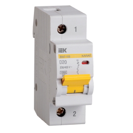 Выключатель автоматический ВА47-100 1Р 20А 10кА х-ка D, IEK MVA40-1-020-D