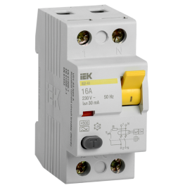 Выключатель дифференциальный ВД1-63 2Р 16А 30мА тип А, IEK MDV11-2-016-030