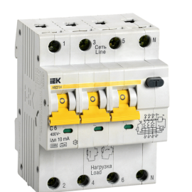 Выключатель автоматический АВДТ 34 C6, 10мА, тип A, IEK MAD22-6-006-C-10