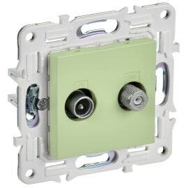 SKANDY Розетка двойная TV+SAT SK-A13G мятный IEK
