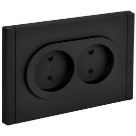 FORTE&PIANO Розетка 2-местная без заземления с защитными шторками безвинтовое крепление 10А FP125M м