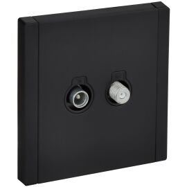 FORTE&PIANO Розетка двойная TV+SAT FP138M металл черный IEK