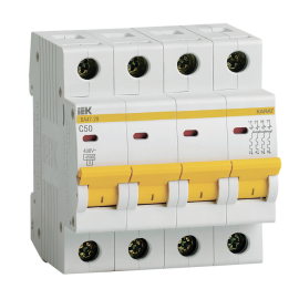 Выключатель автоматический ВА47-29 4Р 50А 4,5кА х-ка С, IEK MVA20-4-050-C