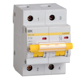 Выключатель автоматический ВА47-100 2Р 10А 10кА х-ка C, IEK MVA40-2-010-C
