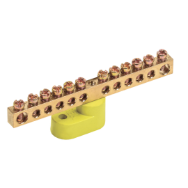 Шина PE "земля" на одном угловом изол. ШНИ-6х9-6-У1-Ж, IEK YNN10-69-6C1-K05