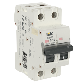 Выключатель автоматический ARMAT M06N 2P C 10А, IEK AR-M06N-2-C010