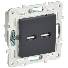 SKANDY Розетка USB A+A 3,1А SK-R15G графит IEK