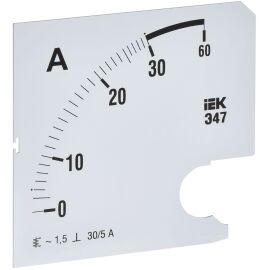 Шкала сменная для амперметра Э47 30/5А класс точности 1,5 96х96мм IEK