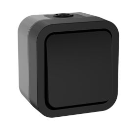 Выключатель кнопочный, 10А, IP55, графит, IEK TS-V14-0-10-55-K53