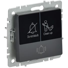 BRITE Кнопка звонка с индикацией для отелей 10А ВС10-1-9-БрГ графит IEK