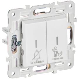 SKANDY Выключатель 2-клавишный с индикацией для отелей 10А SK-V16W арктический белый IEK