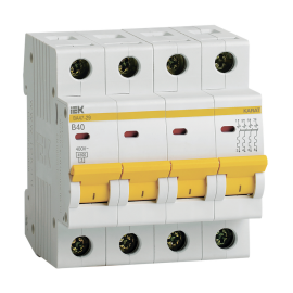 Выключатель автоматический ВА47-29 4P 40А 4,5кА х-ка В, IEK MVA20-4-040-B