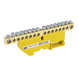 Шина PE "земля" на DIN-изол. ШНИ-8х12-16-Д-Ж, IEK YNN10-812-16D-K05