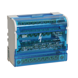 Шины на DIN-рейку в корпусе (кросс-модуль) ШНК 4х11 3L+PEN, IEK YND10-4-11-125