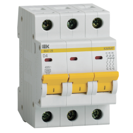 Выключатель автоматический ВА47-29 3Р 4А 4,5кА х-ка D, IEK MVA20-3-004-D