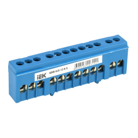 Шина N "ноль" в корп. изол. на DIN-рейку ШНИ-6х9-12-К-С, IEK YNN10-69-12KD-K07