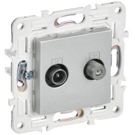 SKANDY Розетка двойная TV+SAT SK-A13S серебряный IEK