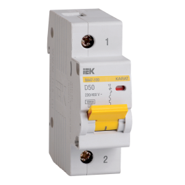 Выключатель автоматический ВА47-100 1Р 50А 10кА х-ка D, IEK MVA40-1-050-D