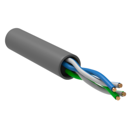 Кабель UTP 2 пары, Кат.5e, внутр., 0,52мм, PVC, серый, 305м, ITK LC1-C5E02-111-S-P-R