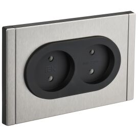 FORTE&PIANO Розетка 2-местная без заземления без защитных шторок безвинтовое крепление 10А FP726M ме