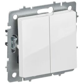 BRITE Выключатель 2-клавишный перекрестный 10А ВС10-2-3-БрБ белый IEK