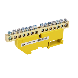 Шина PE "земля" на DIN-изол. ШНИ-8х12-14-Д-Ж, IEK YNN10-812-14D-K05