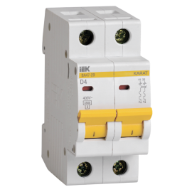 Выключатель автоматический ВА47-29 2Р 4А 4,5кА х-ка D, IEK MVA20-2-004-D