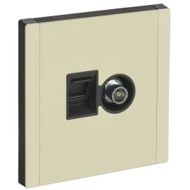 FORTE&PIANO Розетка двойная TV+RJ45 кат.6 FP837M металл серый сланец IEK