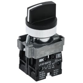 Переключатель LA167-BDF33 на 3 положения 2NO черный IEK