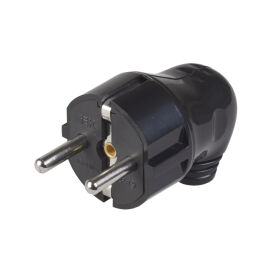 Вилка разборная угловая ВПу11-02-Ст, с з/к, 16А, черная, IEK EVP11-16-01-K02