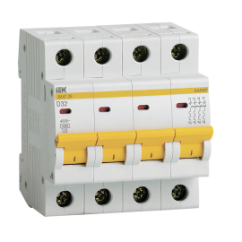 Выключатель автоматический ВА47-29 4Р 32А 4,5кА х-ка D, IEK MVA20-4-032-D