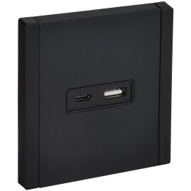 FORTE&PIANO Розетка USB A+C 3,1А FP150M металл черный IEK