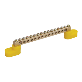 Шина PE "земля" на двух угловых изол ШНИ-6х9-20-У2-Ж, IEK YNN10-69-20C2-K05