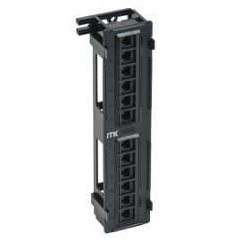 Патч-панель 1U, 19", 12хRJ45, UTP, кат.6, черная, ITK PP12-C6U-D05