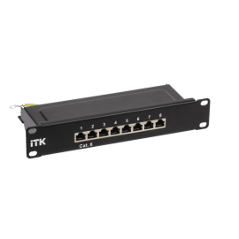 Патч-панель 1U, 10", 8хRJ45, STP, кат.6, Dual IDC, ITK PP08-1UC06S-D05-10