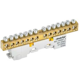 TEKFOR Шина PE "земля" неизолированная на универсальном держателе 8х12-14-Ж IEK