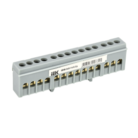 Шина L "фаза" в корп изол/ на DIN-рейку ШНИ-6х9-14-К-Ср, IEK YNN10-69-14KD-K02