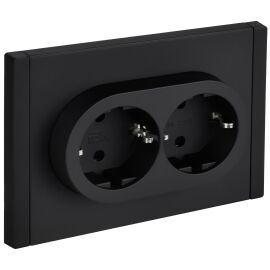 FORTE&PIANO Розетка 2-местная с заземлением с защитными шторками безвинтовое крепление 16А FP123M ме