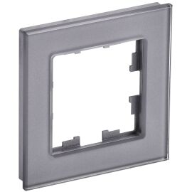 BRITE Рамка 1 -местная РУ-1-2-БрСе стекло серый IEK