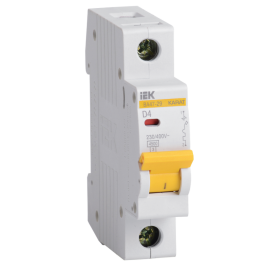 Выключатель автоматический ВА47-29 1P 4А 4,5кА х-ка D, IEK MVA20-1-004-D