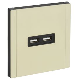 FORTE&PIANO Розетка USB A+A 3,1А FP849M металл серый сланец IEK