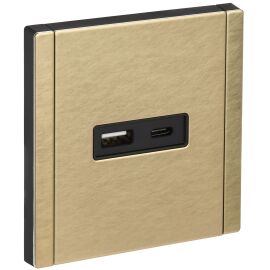 FORTE&PIANO Розетка USB A+C 3,1А FP650M металл шампань IEK