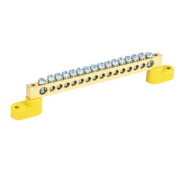 Шина PE "земля" на двух угловых изол ШНИ-8х12-16-У2-Ж, IEK YNN10-812-16C2-K05