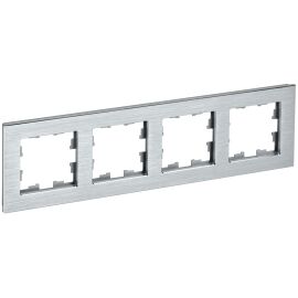 BRITE Рамка 4 -местная РУ-4-1-БрА металл алюминий IEK